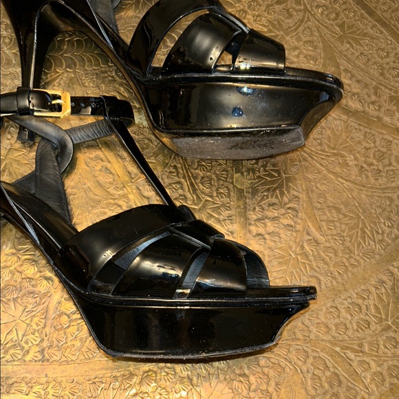 Authentic Saint Laurent YSL Black Patent Leather Tribute Heels Stiletto Pumps - Picture 16 of 16